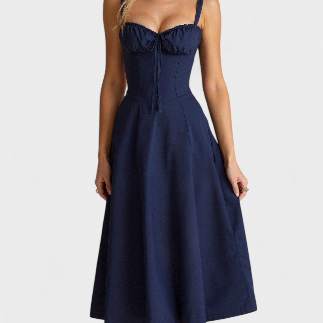 Carolina - Vestido Floral com Corpete Ajustado