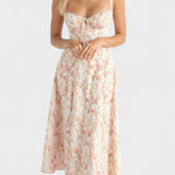 Carolina - Vestido Floral com Corpete Ajustado