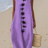Diana - Vestido Lilás com Detalhe Floral